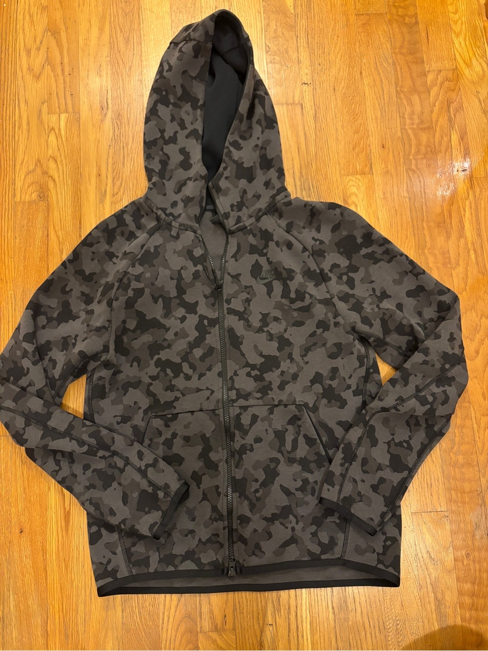 Nike Men's Black & Charcoal Camo Performance Zip Hoodie